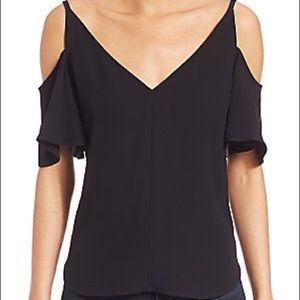 A.L.C. Olivia Cold Shoulder Crepe Top